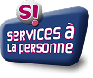 Logo service à la personne pour l'entretien du jardin.